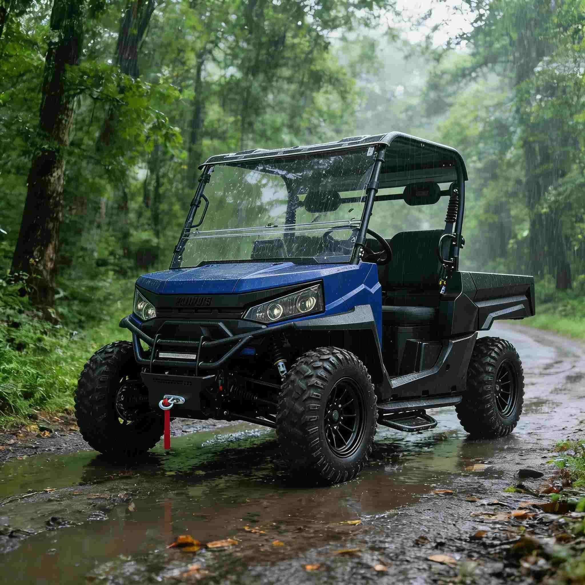 Elektrický UTV 4WD pre lov 20KW Špičkový výkon 1000kg Ťažné